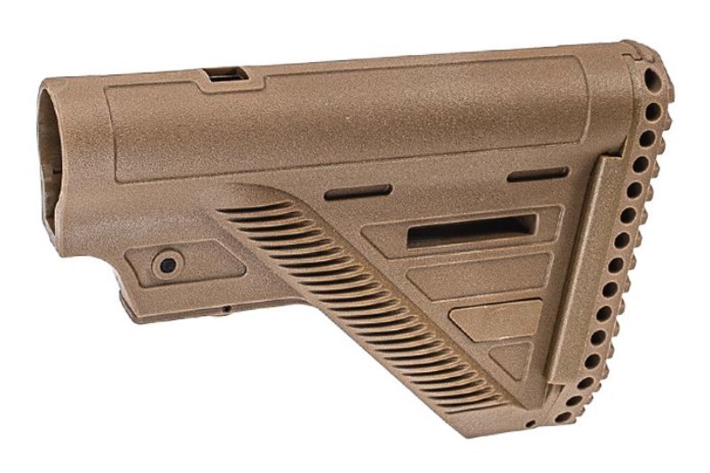 Guns Modify A5 Style Slim Stock with A5 Style One Piece Buffer Tube Set For VFC HK416 GBB (FDE)