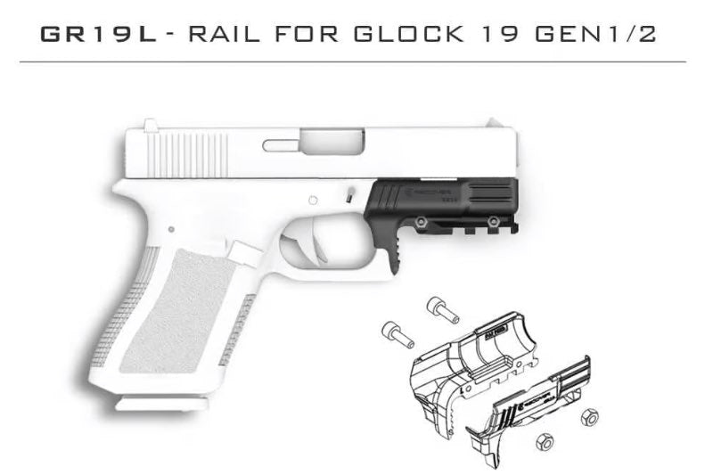 Recover Tactical GR19L Rail Adpater for Glock 19 & Glock 23 Gen 1 & Gen 2