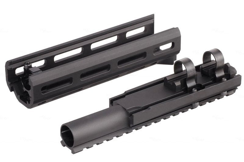 Hephaestus 6.5 inch M Lok Handguard w/Railed Gas Tube for Tokyo Marui AK GBB Airsoft Rifle (Type III Hard-coat Anodized)