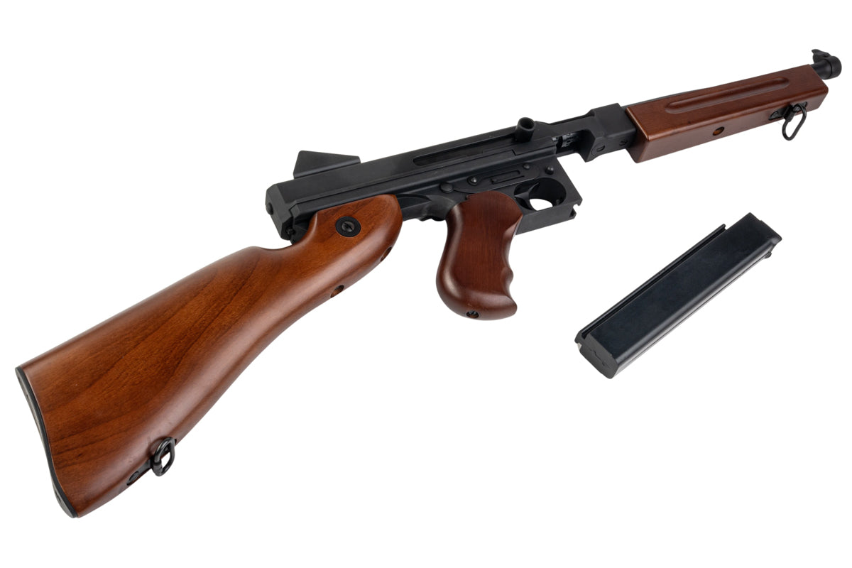 Cybergun (King Arms) Thompson Licensed M1A1 Military AEG Airsoft Rifle (Real Wood)