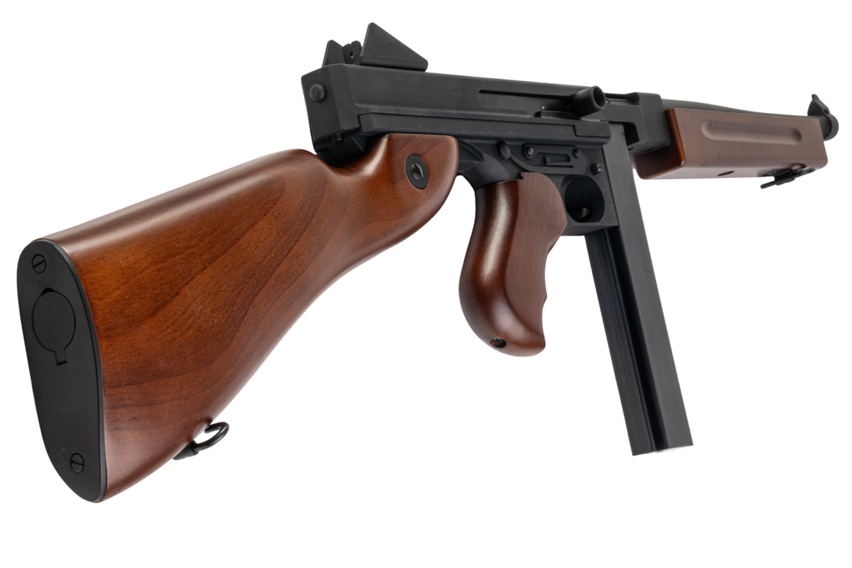 Cybergun (King Arms) Thompson Licensed M1A1 Military AEG Airsoft Rifle (Real Wood)