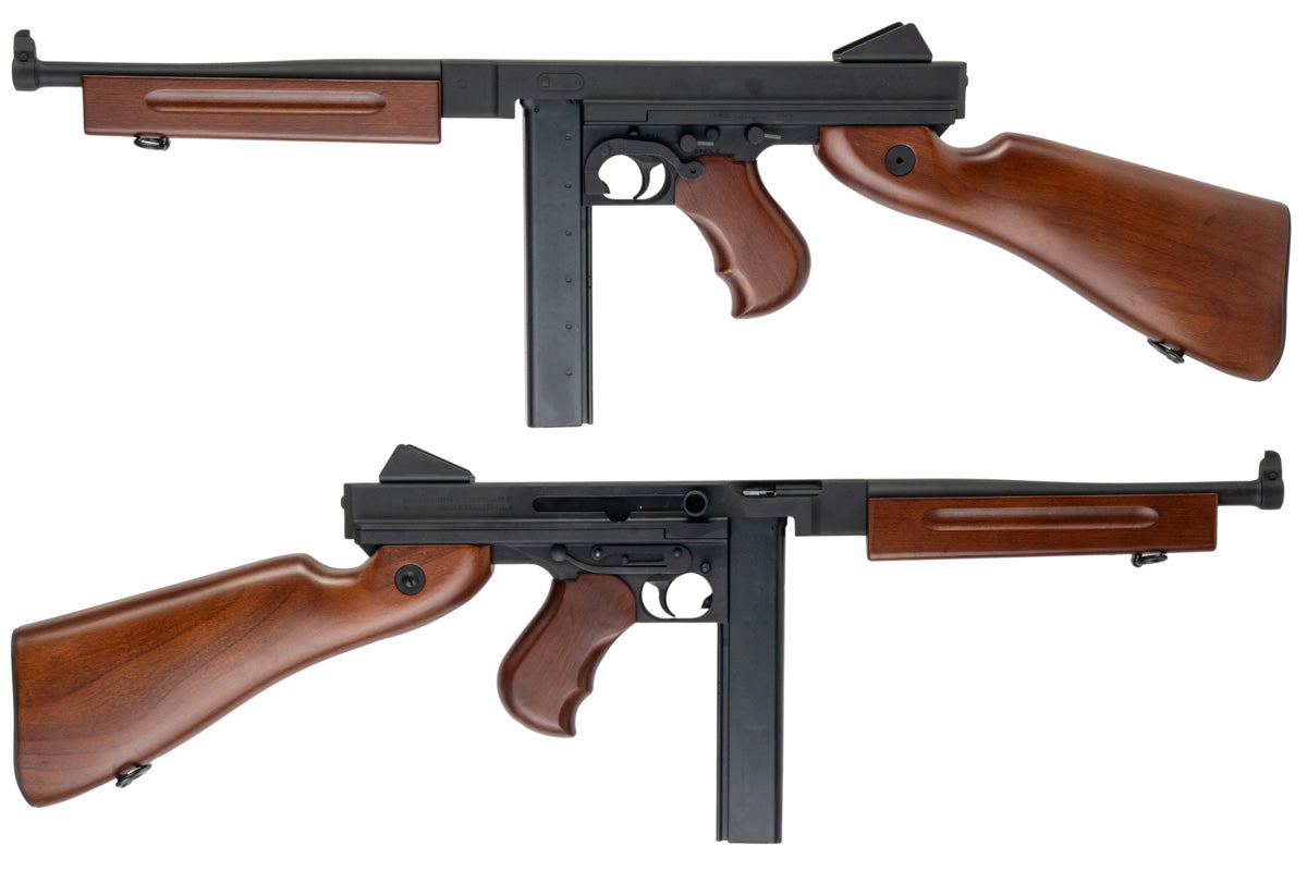 Cybergun (King Arms) Thompson Licensed M1A1 Military AEG Airsoft Rifle (Real Wood)