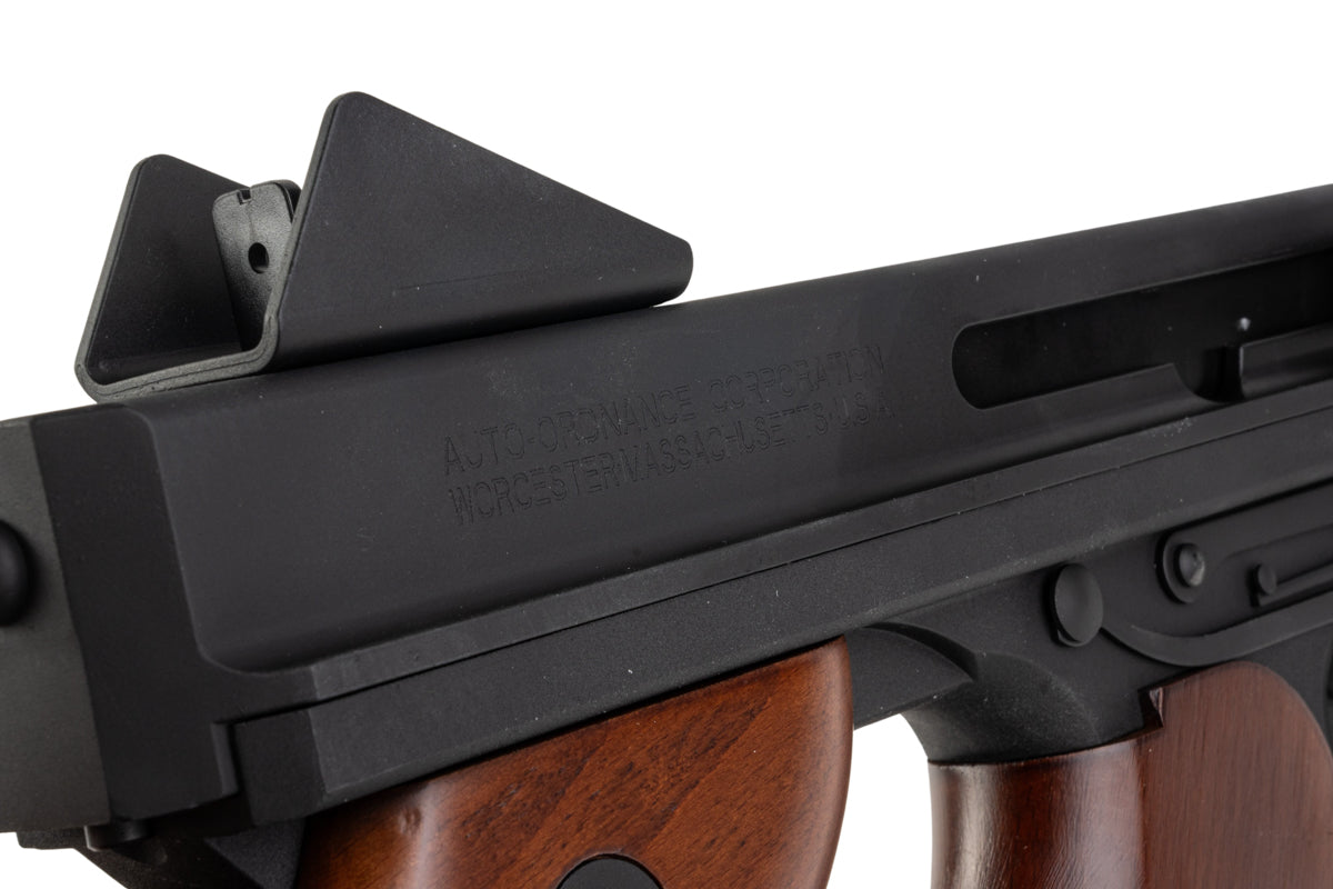 Cybergun (King Arms) Thompson Licensed M1A1 Military AEG Airsoft Rifle (Real Wood)