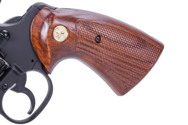 King Arms Evil Real Wood Grip Panel w/ Golden Plate For Python 357 Gas Revolvers