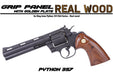 King Arms Evil Real Wood Grip Panel w/ Golden Plate For Python 357 Gas Revolvers