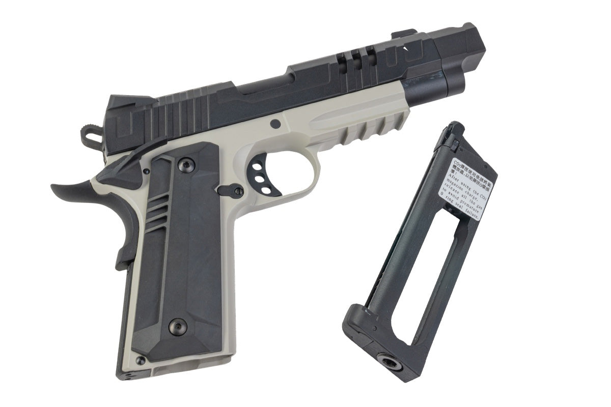 KJ Works Metal KP-24 1911 CO2 Airsoft Pistol (BK/ Grey)