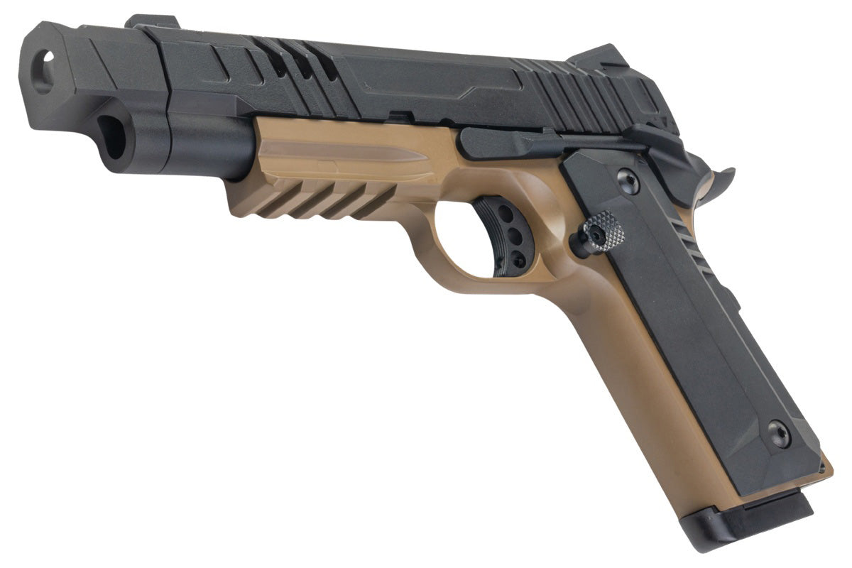 KJ Works Metal KP-24 1911 GBB Airsoft Pistol (BK/ TAN)