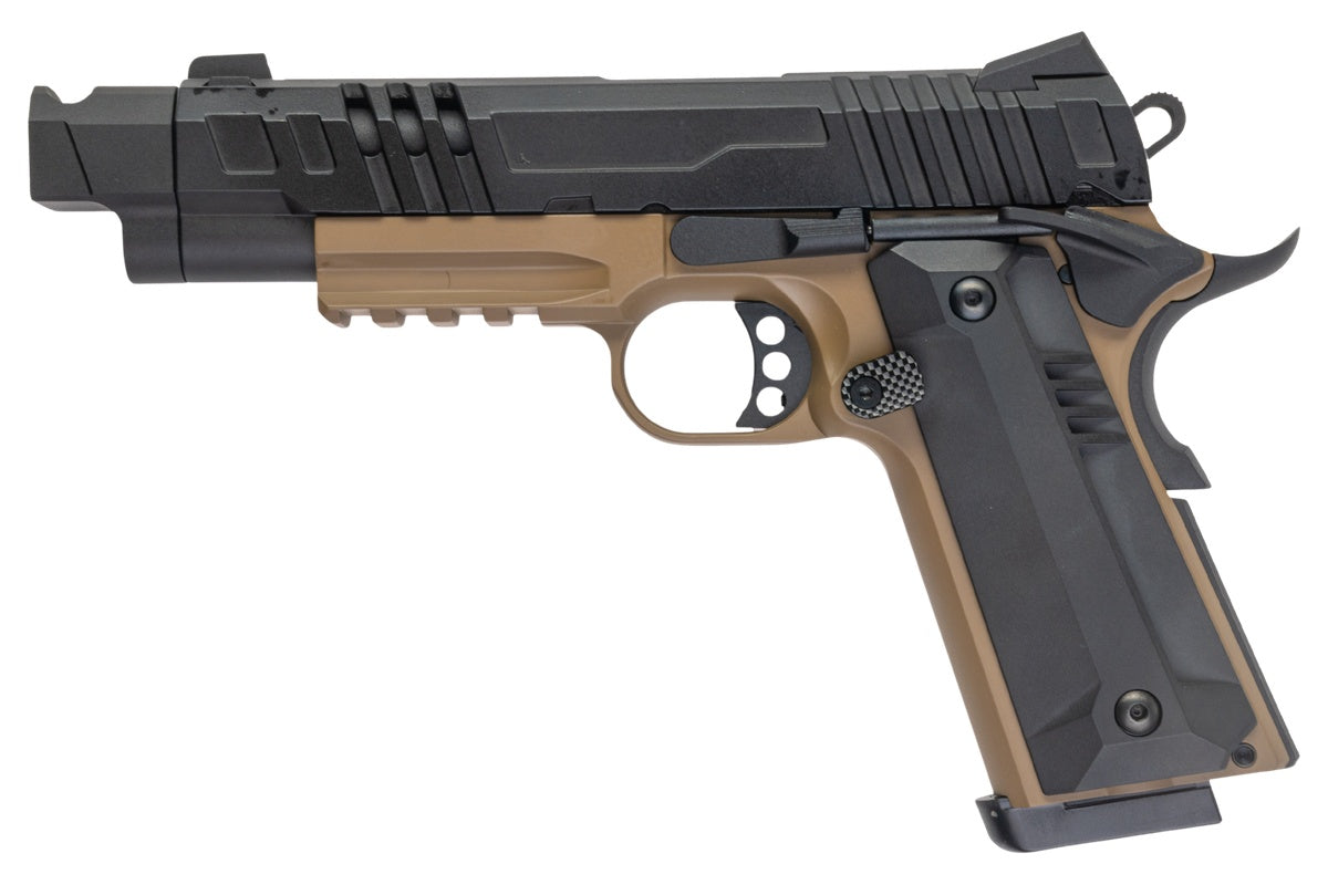 KJ Works Metal KP-24 1911 GBB Airsoft Pistol (BK/ TAN)