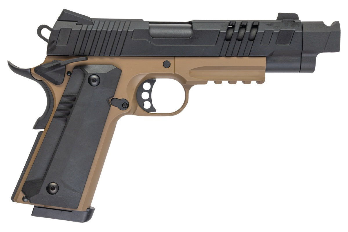 KJ Works Metal KP-24 1911 GBB Airsoft Pistol (BK/ TAN)