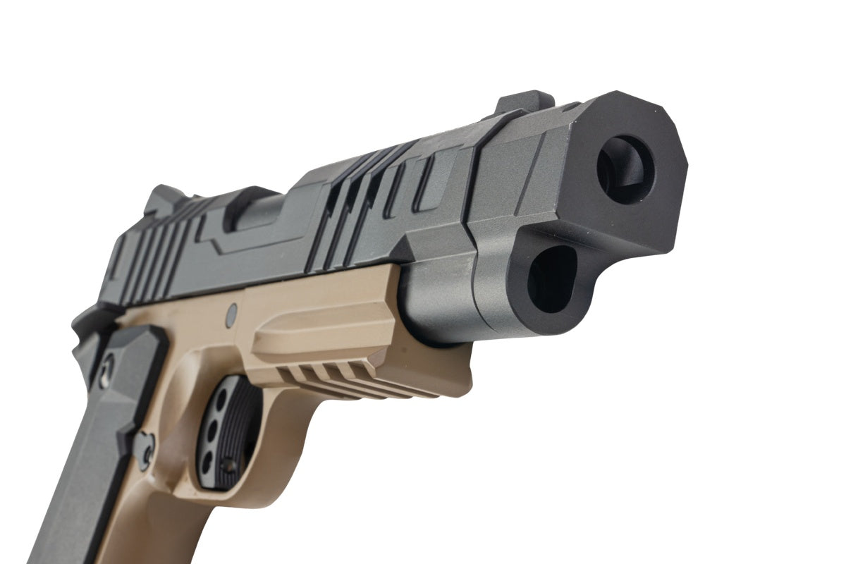 KJ Works Metal KP-24 1911 GBB Airsoft Pistol (BK/ TAN)