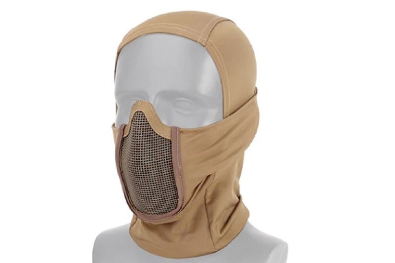 WoSport Balaclava Quick Dry with Protective Steel Mesh Face Mask (Tan)