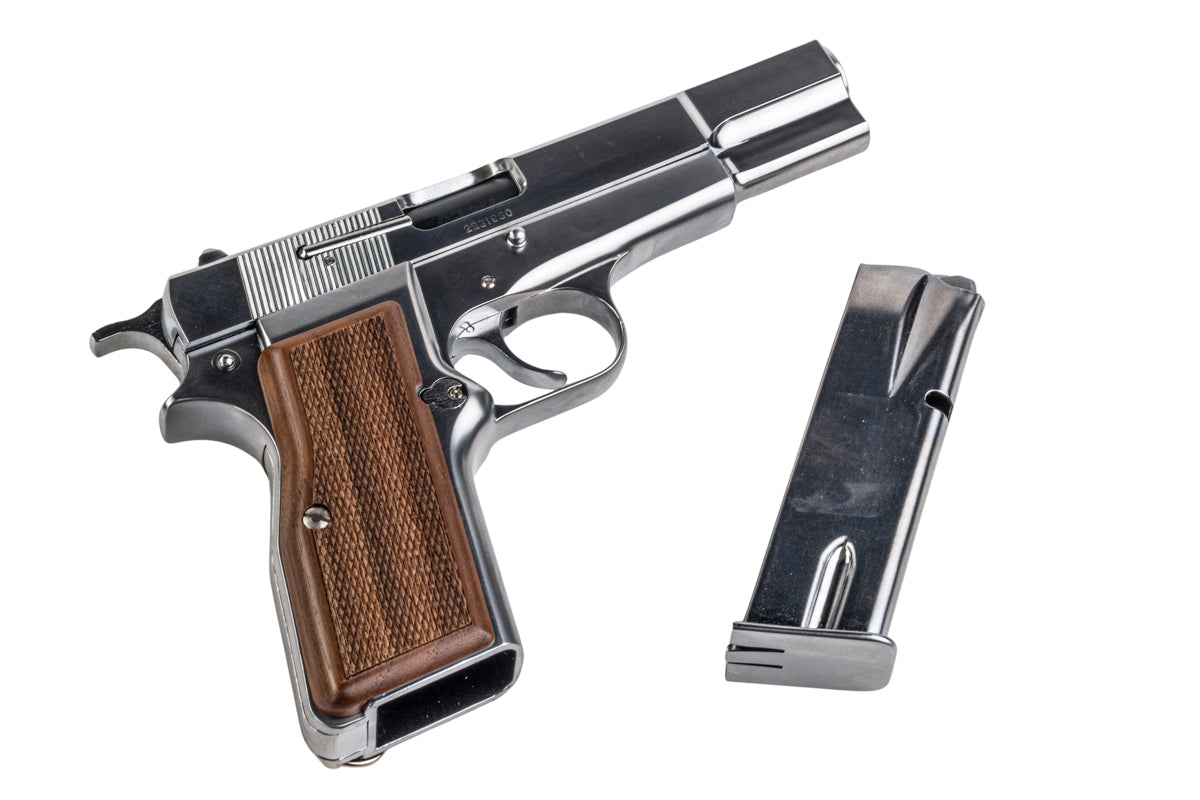 Marushin Browning Hi-Power Commercial Model Gun (Silver with Wood Grip)