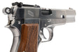 Marushin Browning Hi-Power Military Model Gun (Silver with Wood Grip)