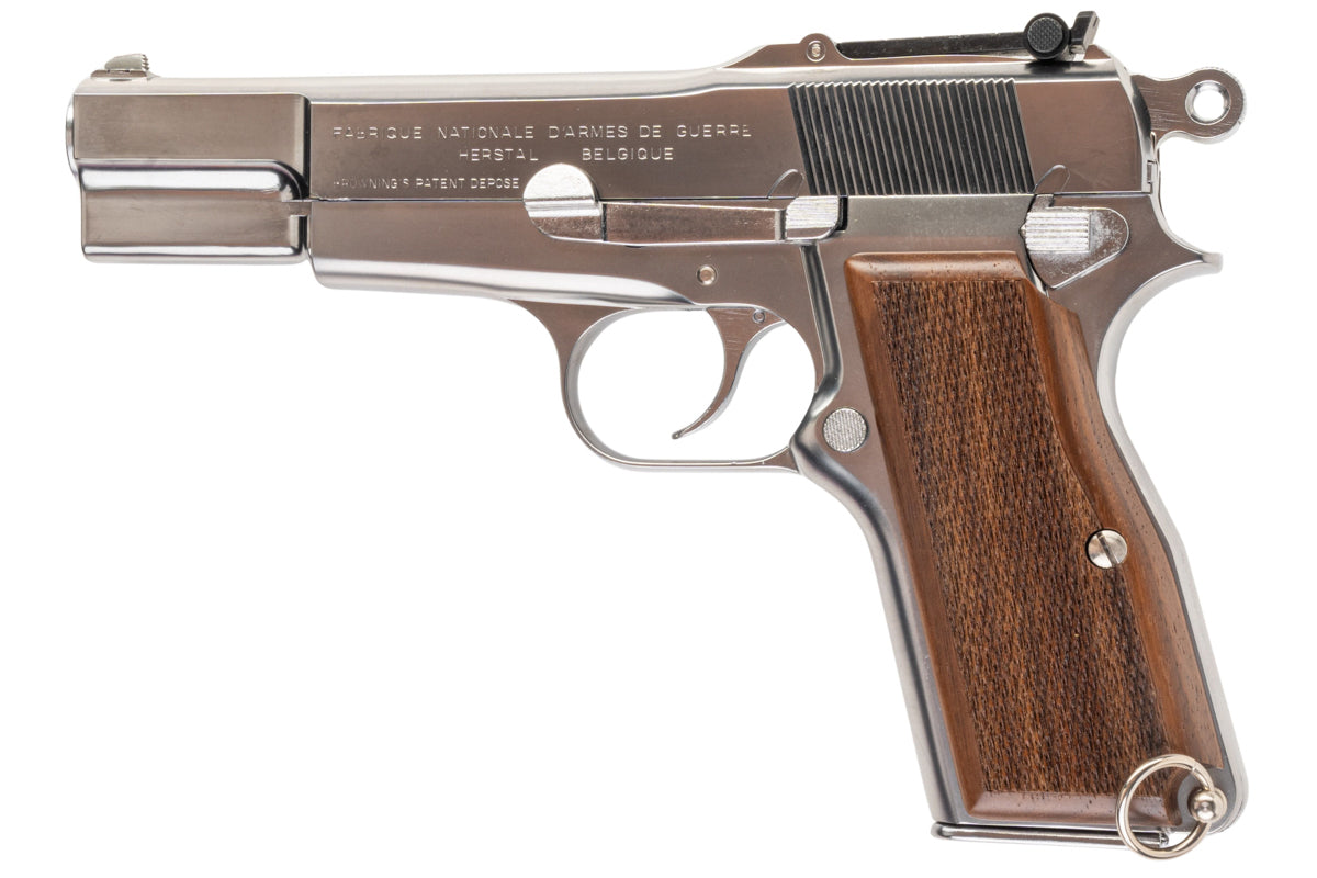 Marushin Browning Hi-Power Military Model Gun (Silver with Wood