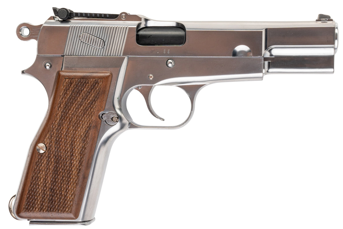 Marushin Browning Hi-Power Military Model Gun (Silver with Wood Grip)