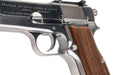 Marushin Browning Hi-Power Military Model Gun (Silver with Wood Grip)