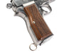 Marushin Browning Hi-Power Military Model Gun (Silver with Wood Grip)