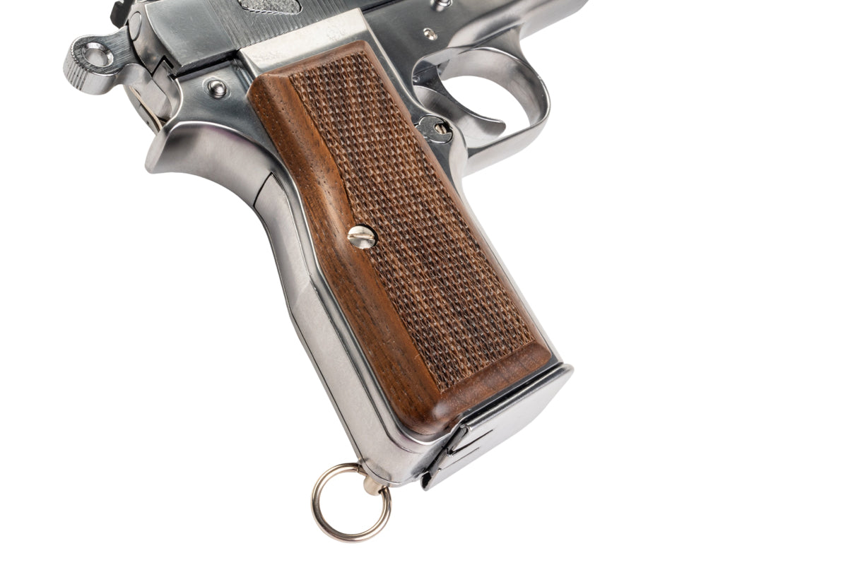 Marushin Browning Hi-Power Military Model Gun (Silver with Wood Grip)