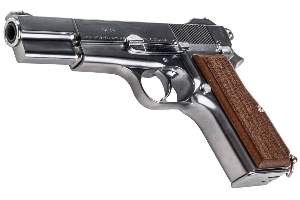 Marushin Browning Hi-Power Canadian Model Gun (Silver with Wood Grip)