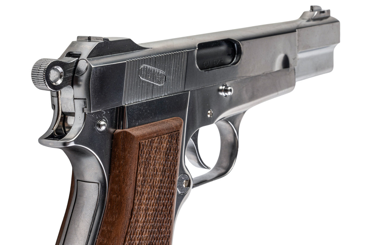 Marushin Browning Hi-Power Canadian Model Gun (Silver with Wood Grip)
