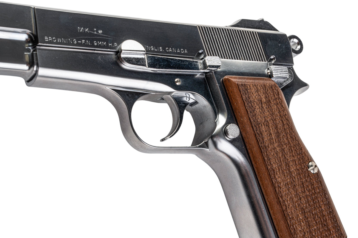 Marushin Browning Hi-Power Canadian Model Gun (Silver with Wood Grip)