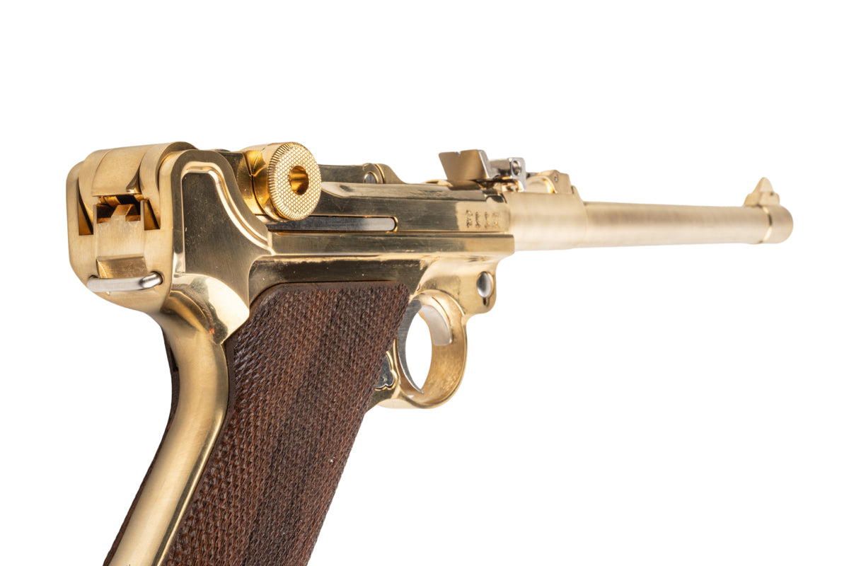 Marushin Luger P08 8 inch LangeLauf Checker Wood Grip Model Gun
