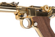 Marushin Luger P08 8 inch LangeLauf Checker Wood Grip Model Gun