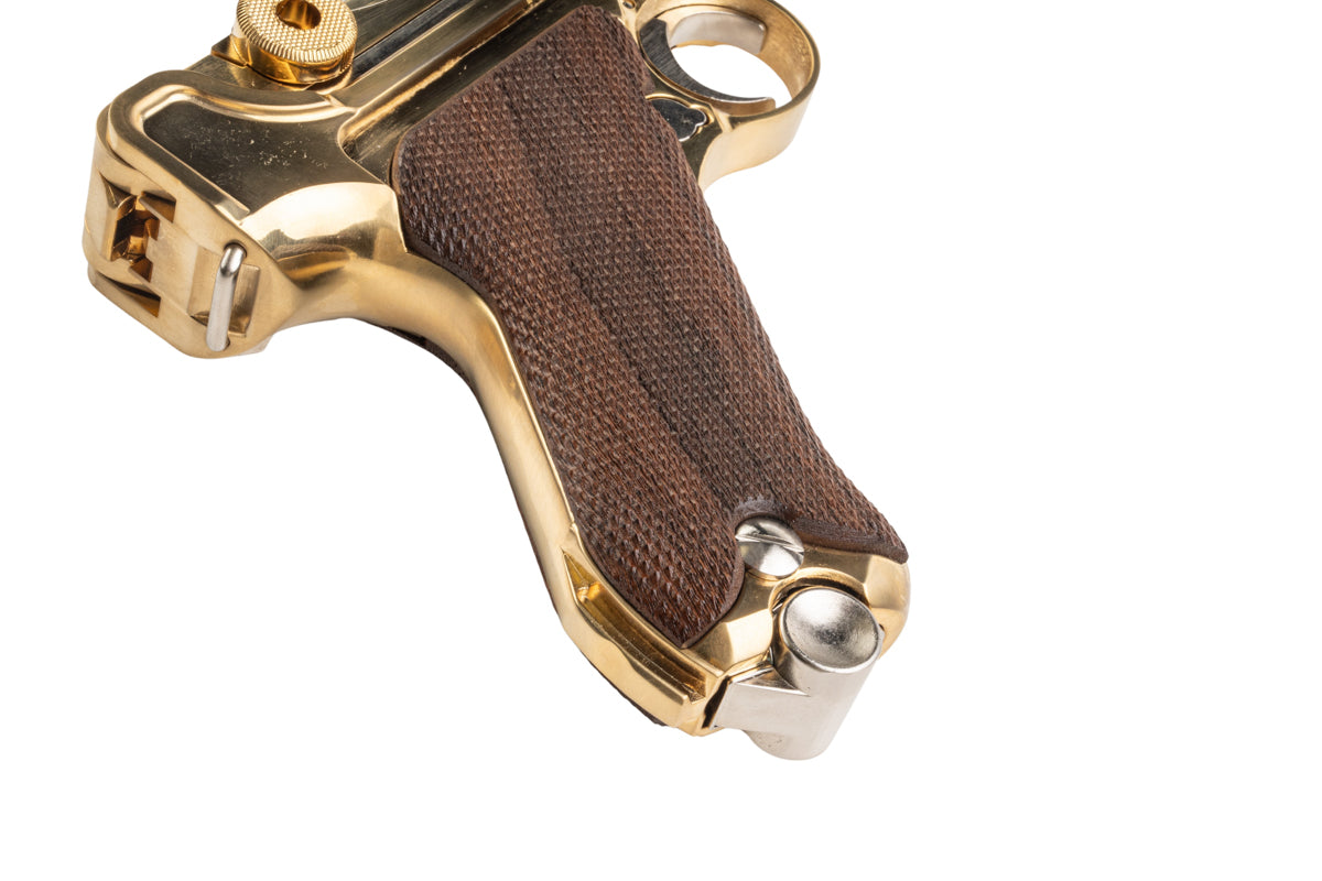 Marushin Luger P08 8 inch LangeLauf Checker Wood Grip Model Gun