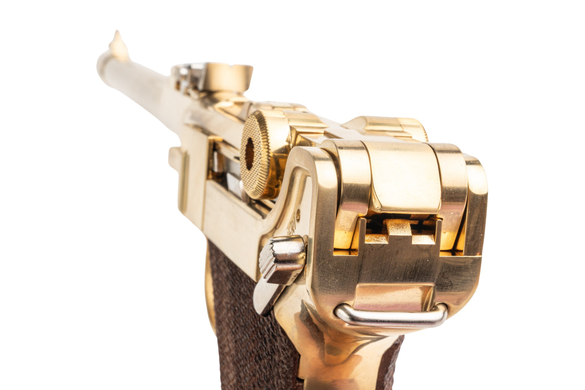 Marushin Luger P08 8 inch LangeLauf Checker Wood Grip Model Gun