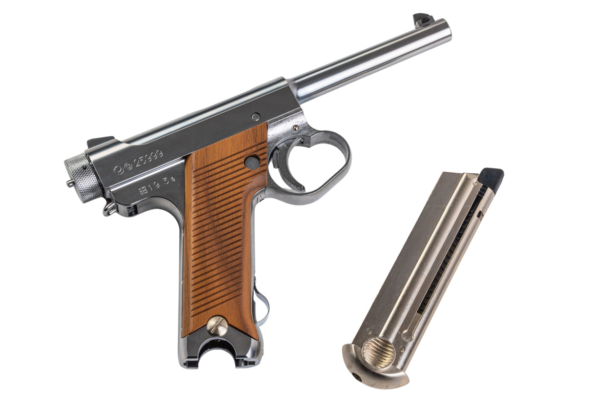 Marushin Nambu Type 14 Later Ver. Heavy Weight GBB Airsoft Pistol (Silver/ Wood Grip)