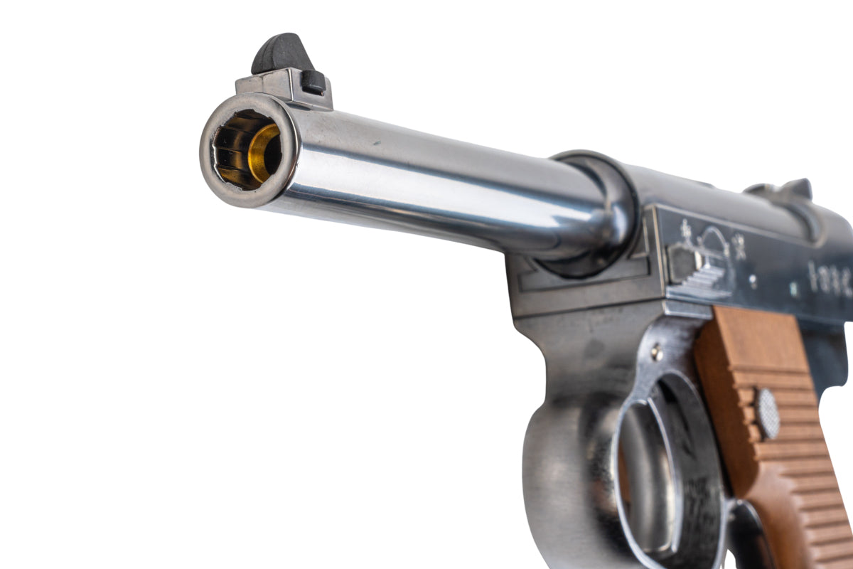 Marushin Nambu Type 14 Later Ver. Heavy Weight GBB Airsoft Pistol (Silver/ Wood Grip)