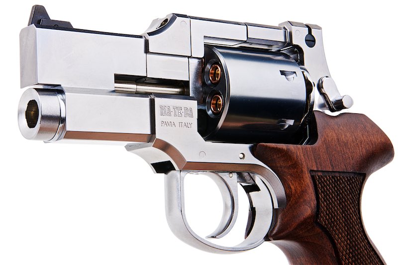 Marushin 3 inch Mateba Gas Revolver (Heavyweight Wood Grip Ver./ Silver)