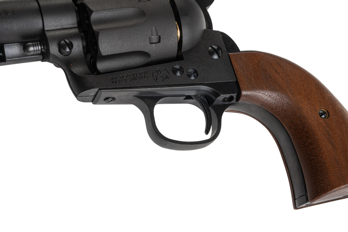 Marushin SAA Heavy Weight .45 1st Gen. Late Civillian 4.75 inch Gas Revolver (Black w/ Wood Grip)
