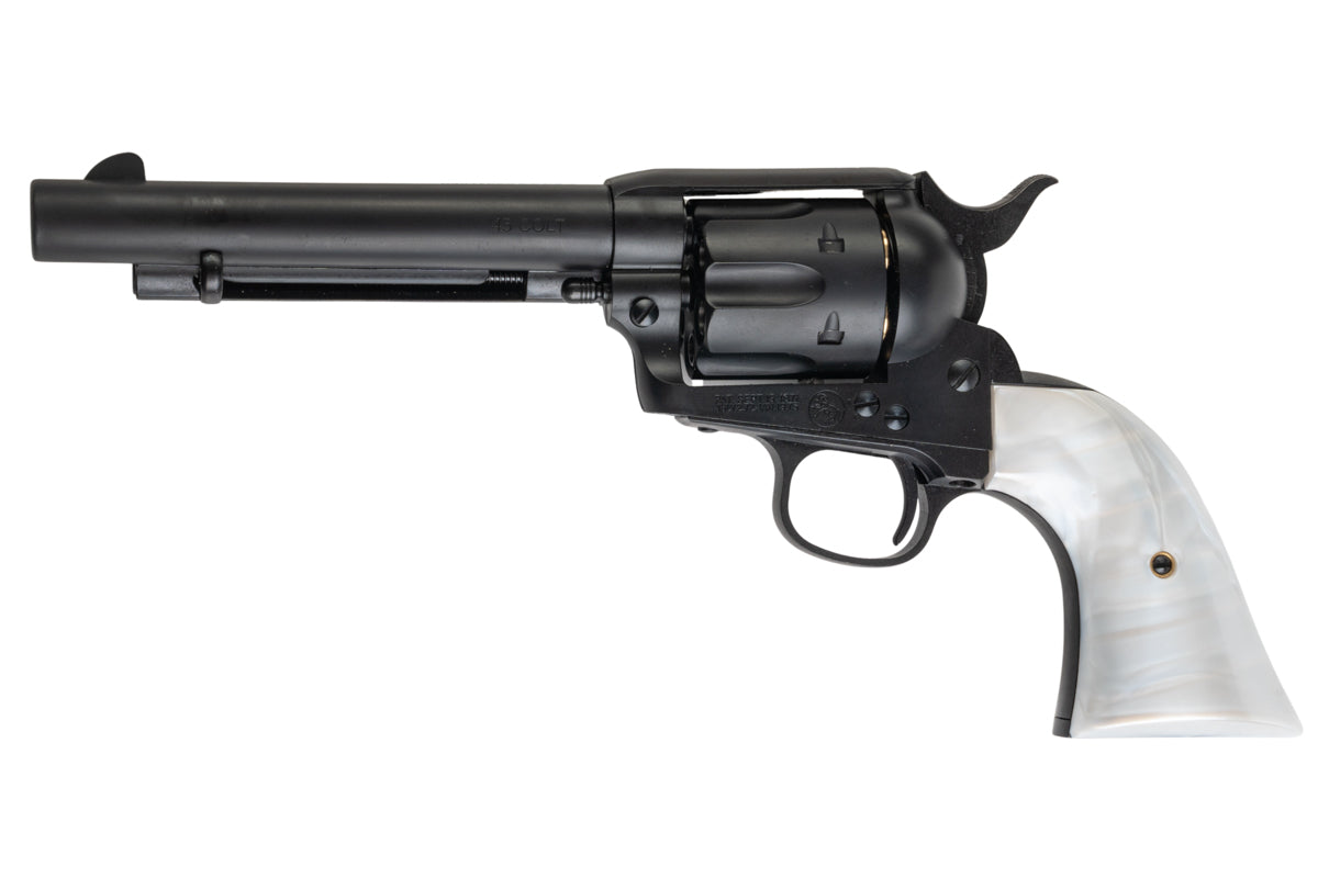 Marushin SAA Heavy Weight .45 1st Gen. Late Artillary 5.5 inch Gas Revolver (Matt Black w/ Pearl Grip)