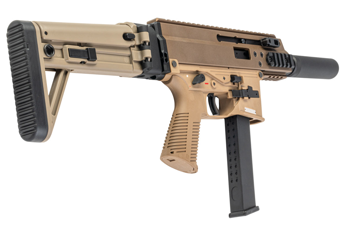 Maruyama SCW-9 Pro G GBB Airsoft SMG with MBT Stock (Tan Deluxe Edition)