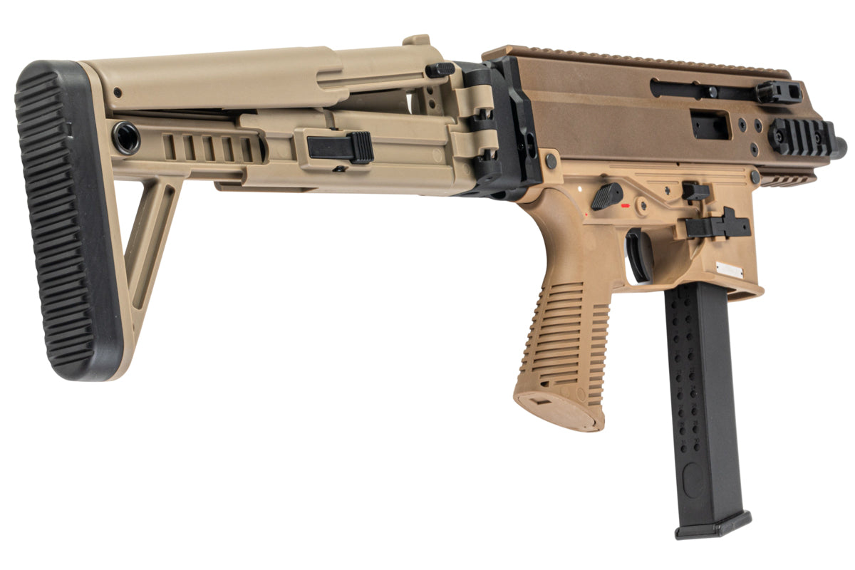 Maruyama SCW-9 Pro G GBB Airsoft SMG with MBT Stock (Tan Deluxe Edition)