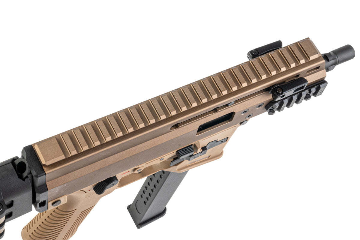 Maruyama SCW-9 Pro G GBB Airsoft SMG with MBT Stock (Tan Deluxe Edition)