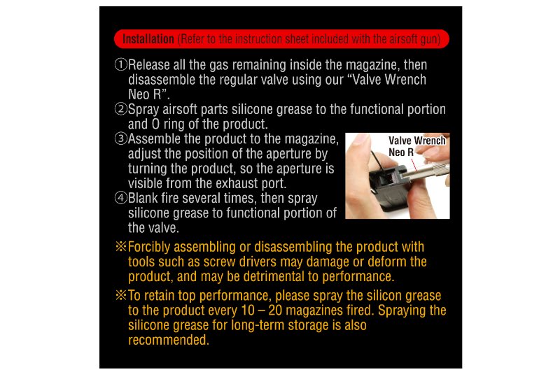 Nine Ball High Power Airsoft Gas Valve For Action Army AAP01 / AAP01C GBB (Red)