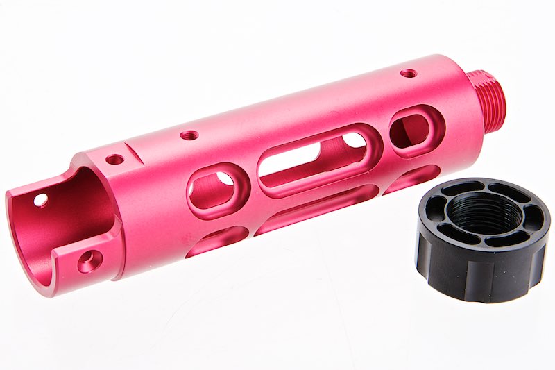 Narcos Airsoft CNC 6061 Aluminum Front Barrel Kit For Action Army AAP 01 GBB (Type 2/ Pink)