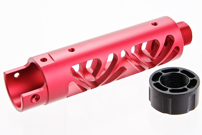 Narcos Airsoft CNC 6061 Aluminum Front Barrel Kit For Action Army AAP 01 GBB (Type 6/ Red)