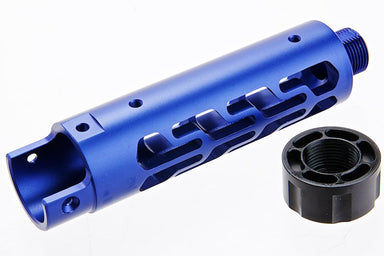 Narcos Airsoft CNC 6061 Aluminum Front Barrel Kit For Action Army AAP 01 GBB (Type 7/ Blue)