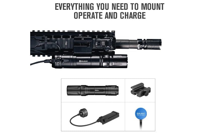thumbnail image 2 of Olight Odin Picatinny Tactical Flashlight – 2000 Lumens, LED, W/ Tail Switch (Open Box - New) 2 of 6