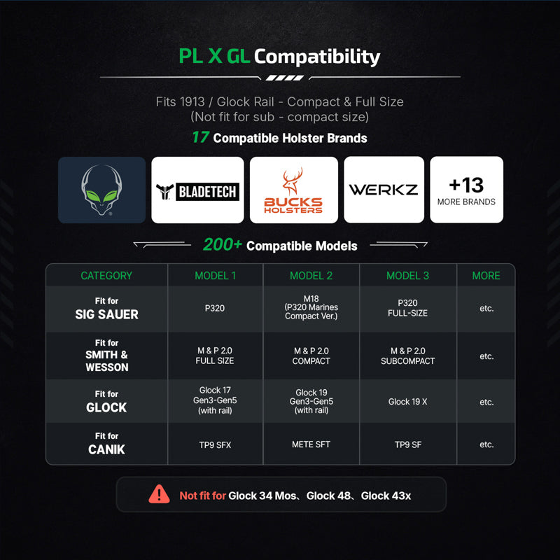 OLIGHT PL-X GL 3-in-1 Light & Laser Combo