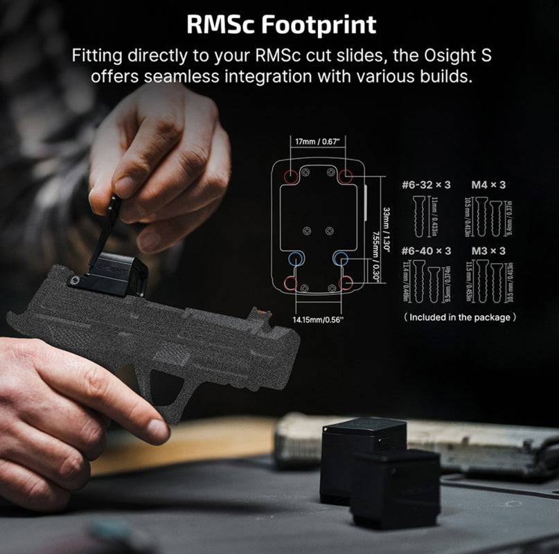 OLIGHT Osight S Multi Reticle Reflex Sight w/ Magnetic Charging Cover (2 MOA Dot & 32 MOA Circle)