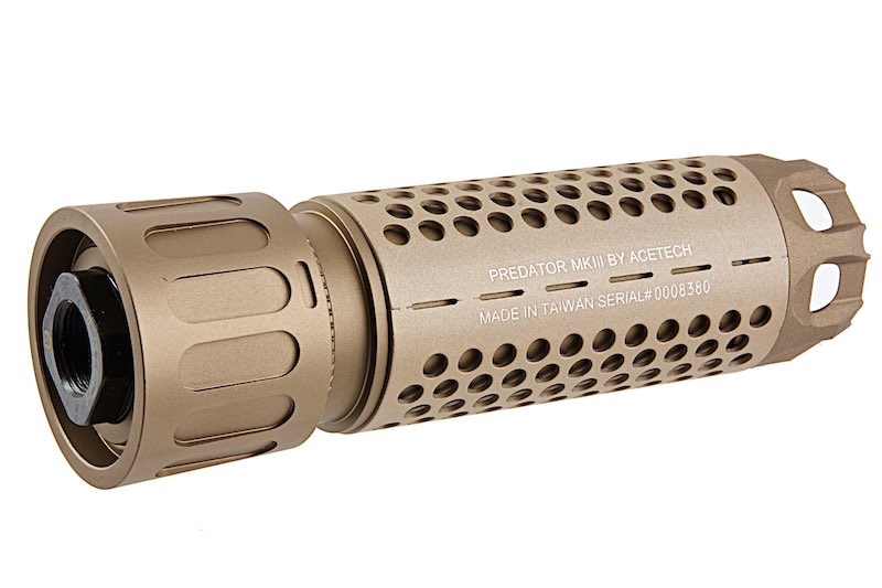  ACETECH Predator MKIII Tracer Suppressor Unit w/ Blaster MS inside (Flame Effect, M14CCW/ Tan)