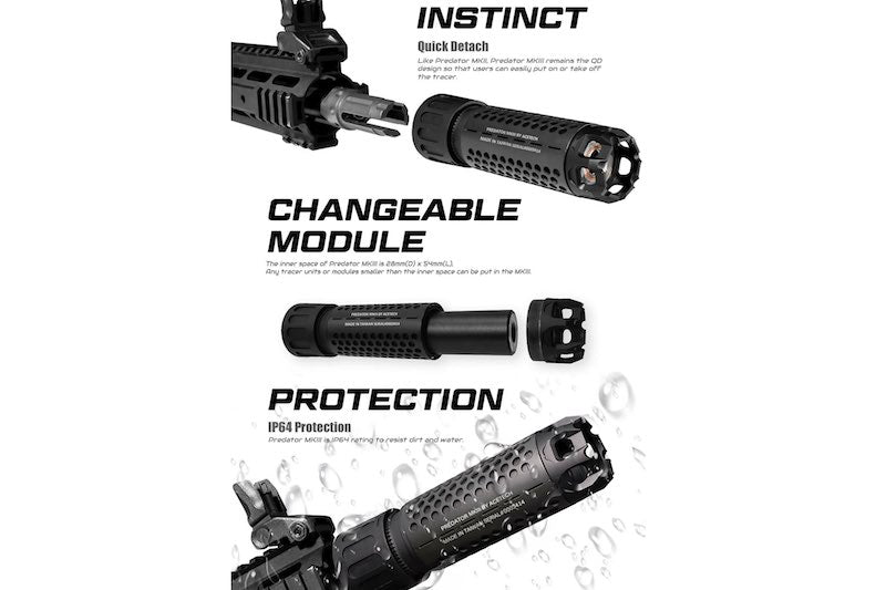  ACETECH Predator MKIII Tracer Suppressor Unit w/ Blaster MS inside (Flame Effect, M14CCW/ Tan)