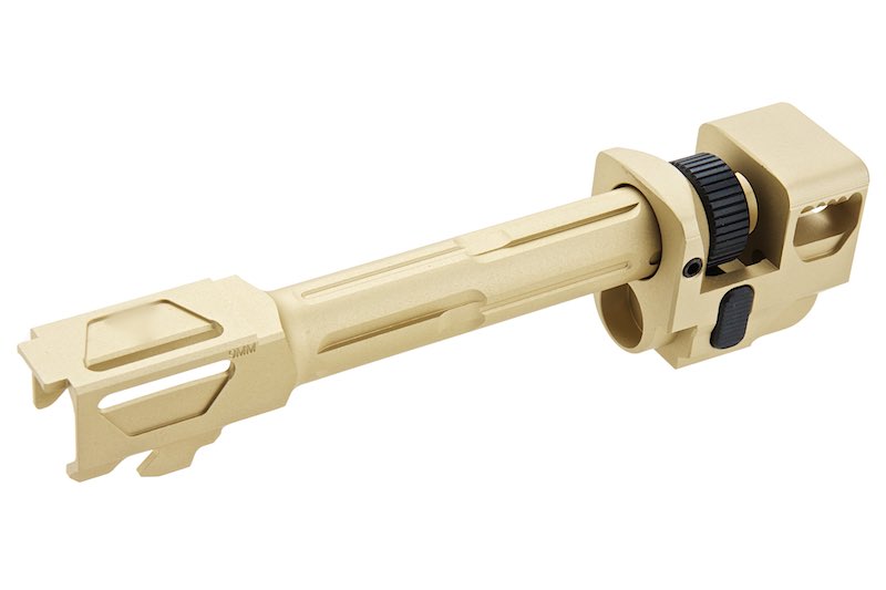 Pro Arms Killer Style Threaded Outer Barrel w/ Compensator for VFC G19x/ G19 Gen4/ G45 GBB (Gold/ 14mm CCW)