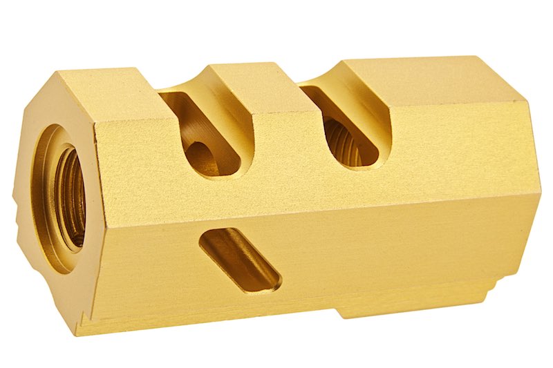 Revanchist Airsoft Dr. Black Style Compensator For Tokyo Marui Hi Capa GBB Airsoft (14mm CCW/ Gold)