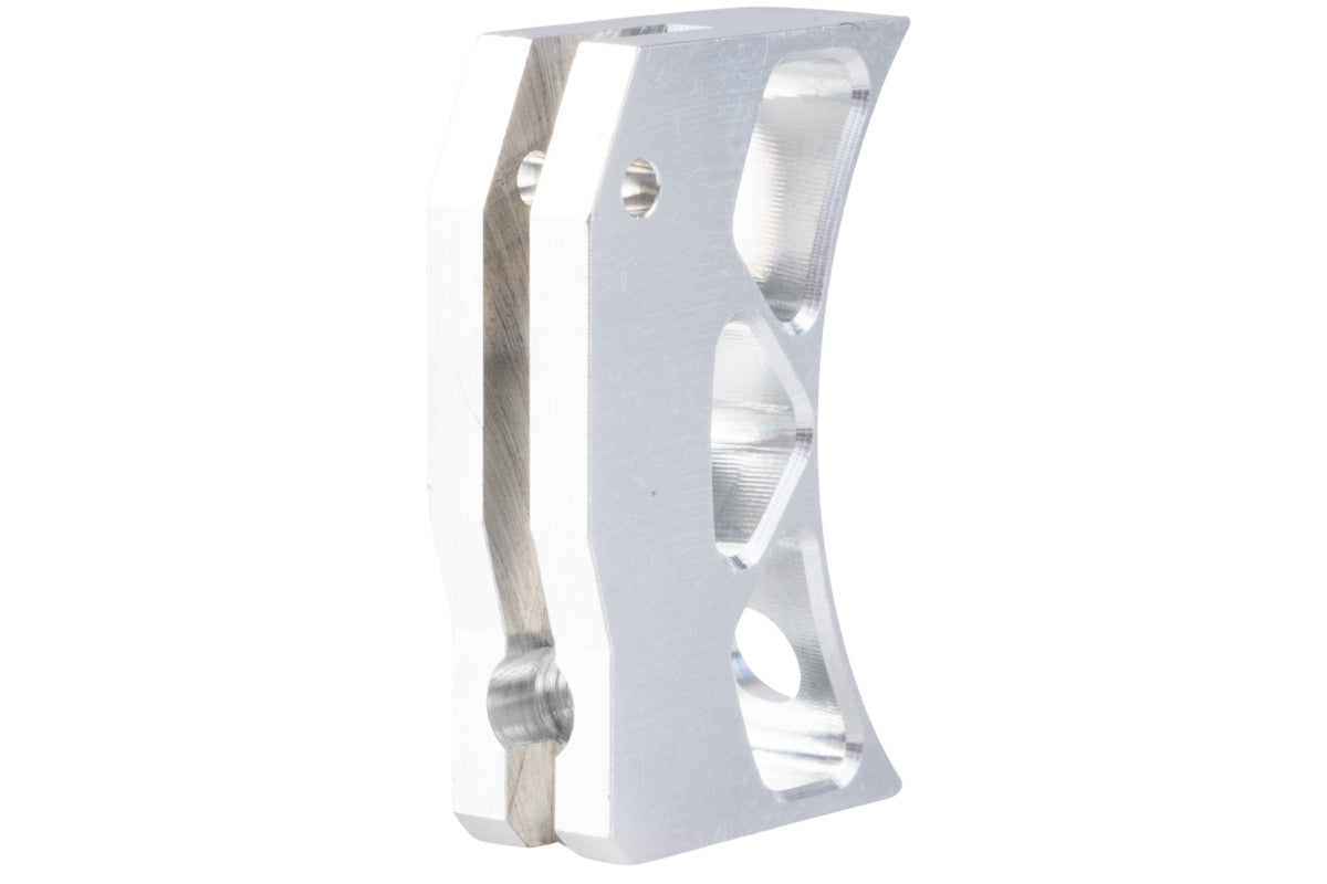 Revanchist Airsoft Type E Aluminum Curved Trigger For Hi Capa GBB Airsoft (Silver)