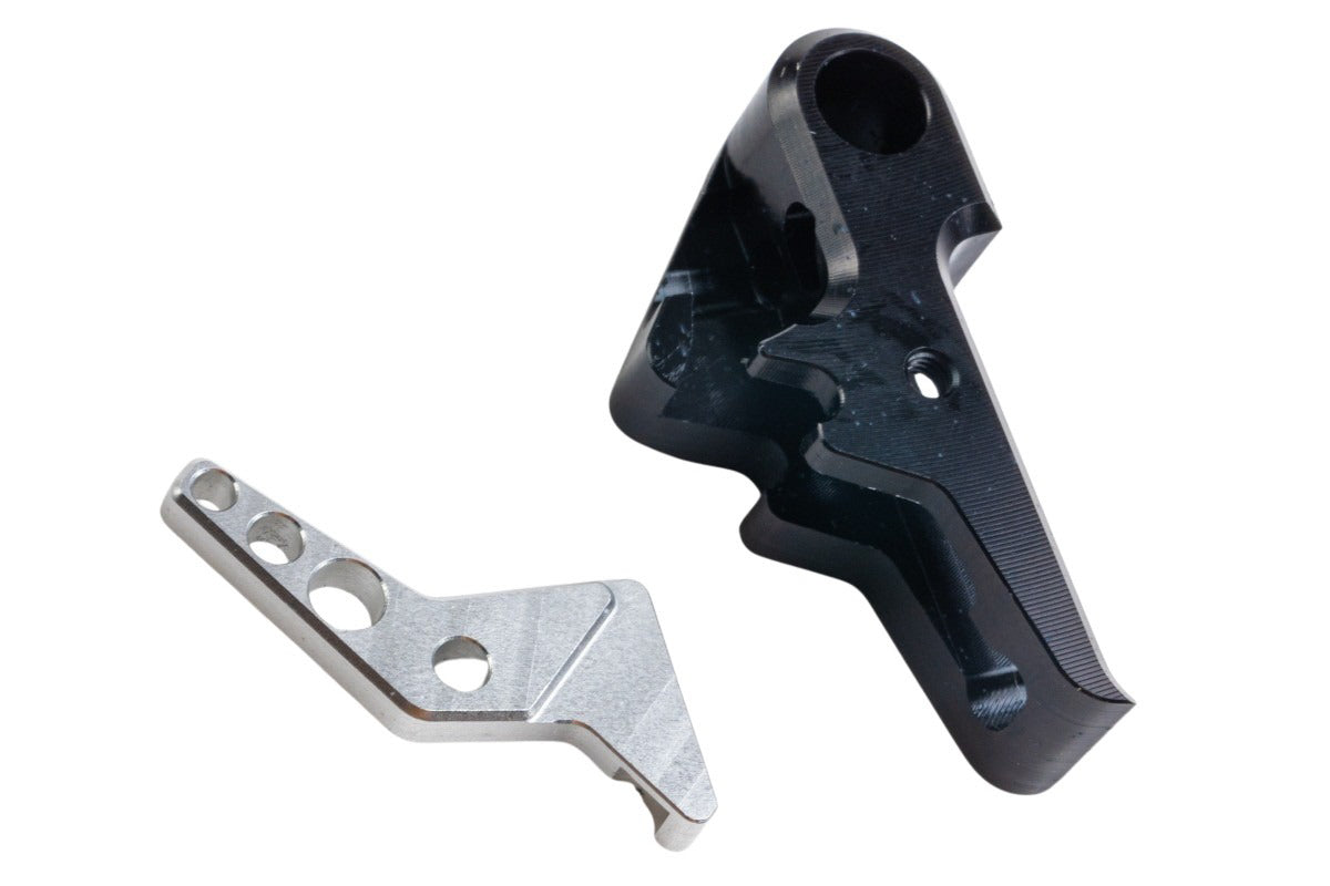 Revanchist Black Flat Trigger w/ Silver Trigger Safety For VFC Walther PDP GBB Airsoft